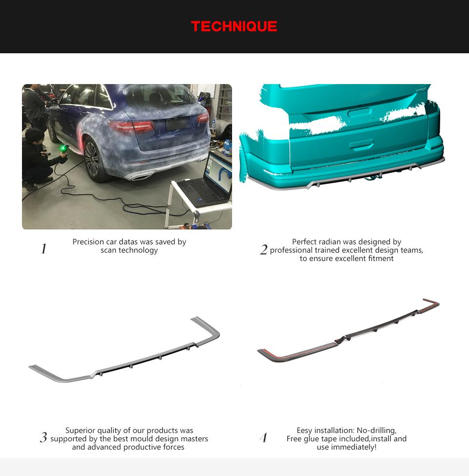 Carbon Fiber Rear Bumper Diffuser for Volkswagen T6 Multivan 2015-2020