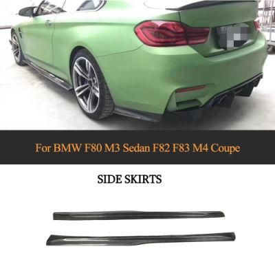 Carbon Fiber Side Skirts Apron Extension Lips for BMW F82 F83 M4 Coupe Convertible 2014 - 2018