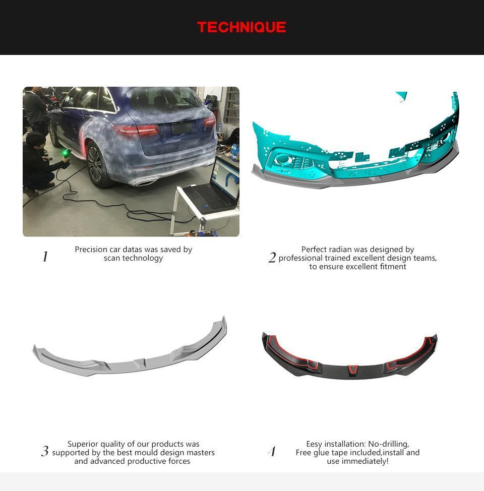 for BMW 4 Series F32 F33 F36 M Sport Carbon Fiber Front Bumper Lip 2014-2019