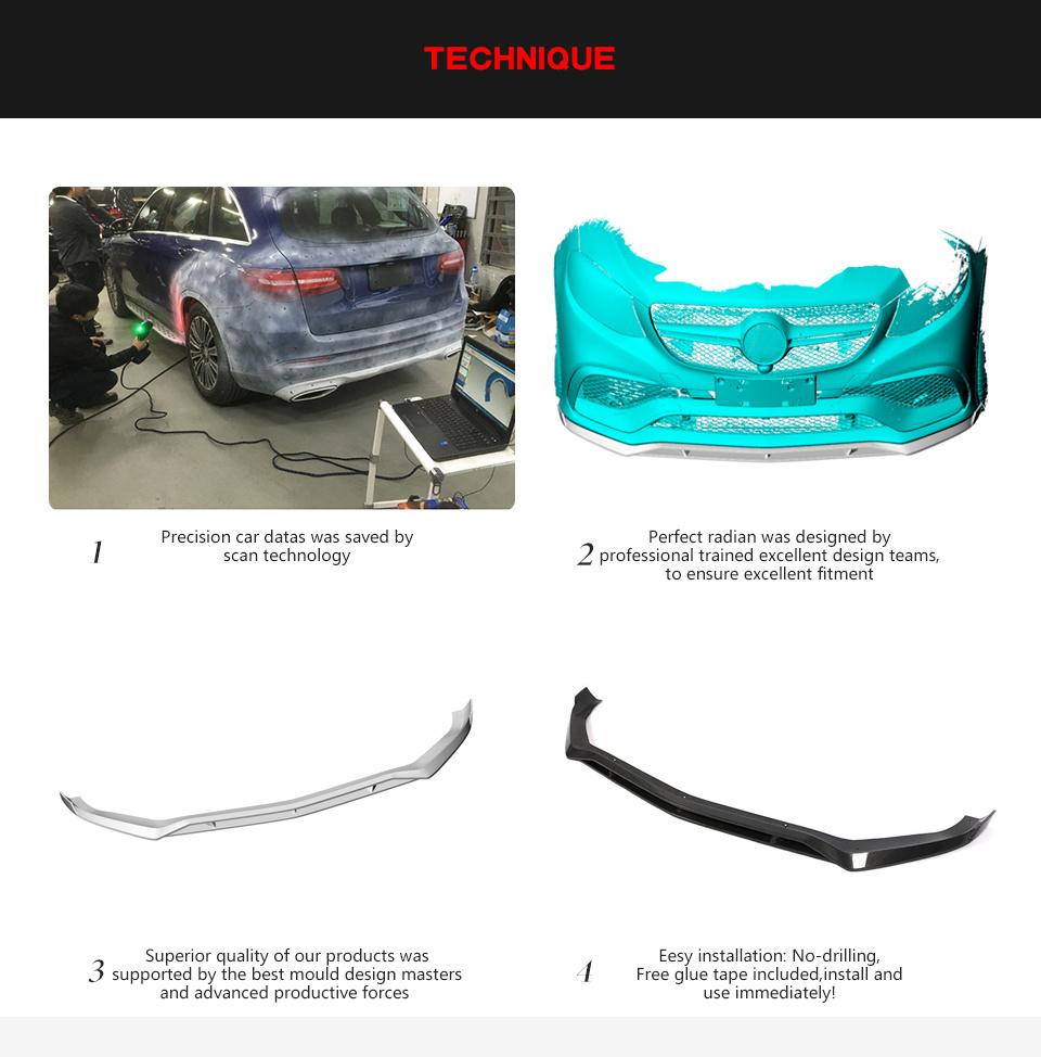Carbon Fiber Front Bumper Lip for Mercedes-Benz Gle-Class Gle 63 Amg 2015-2018
