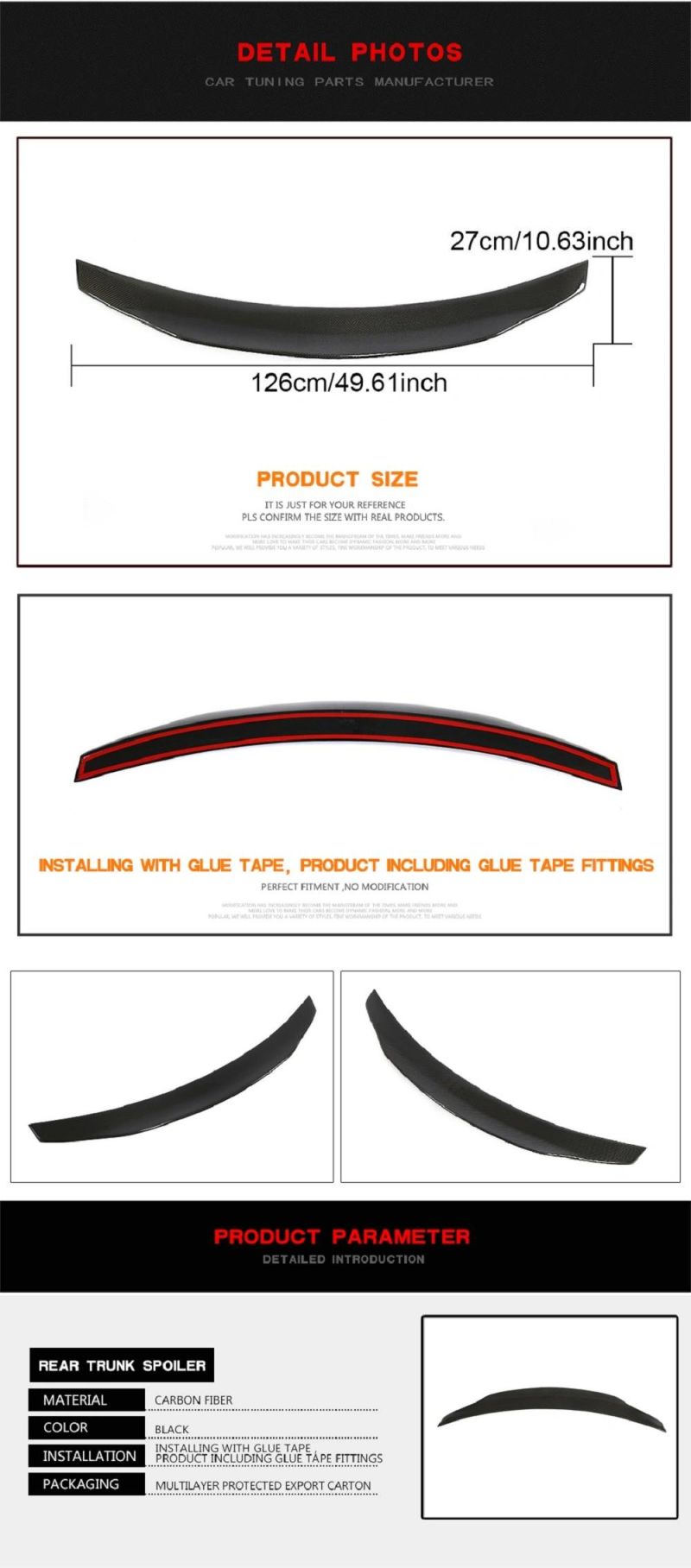 Carbon Fiber Rear Trunk Wing Spoiler for Mercedes-Benz E Class W213 E300 E400 E43 E63 4 Door 2016 - 2019
