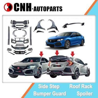 Car Parts Type R Style Body Kits for Honda Civic Hatchback 2016 2018 Bumpers Fenders and Front Grille