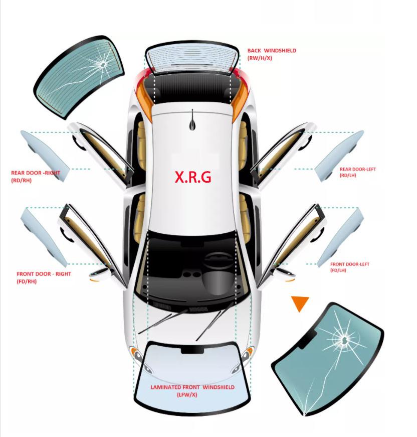 Auto Glass for Toyota Camry 4D Sedan 2001- Laminated Front Glass