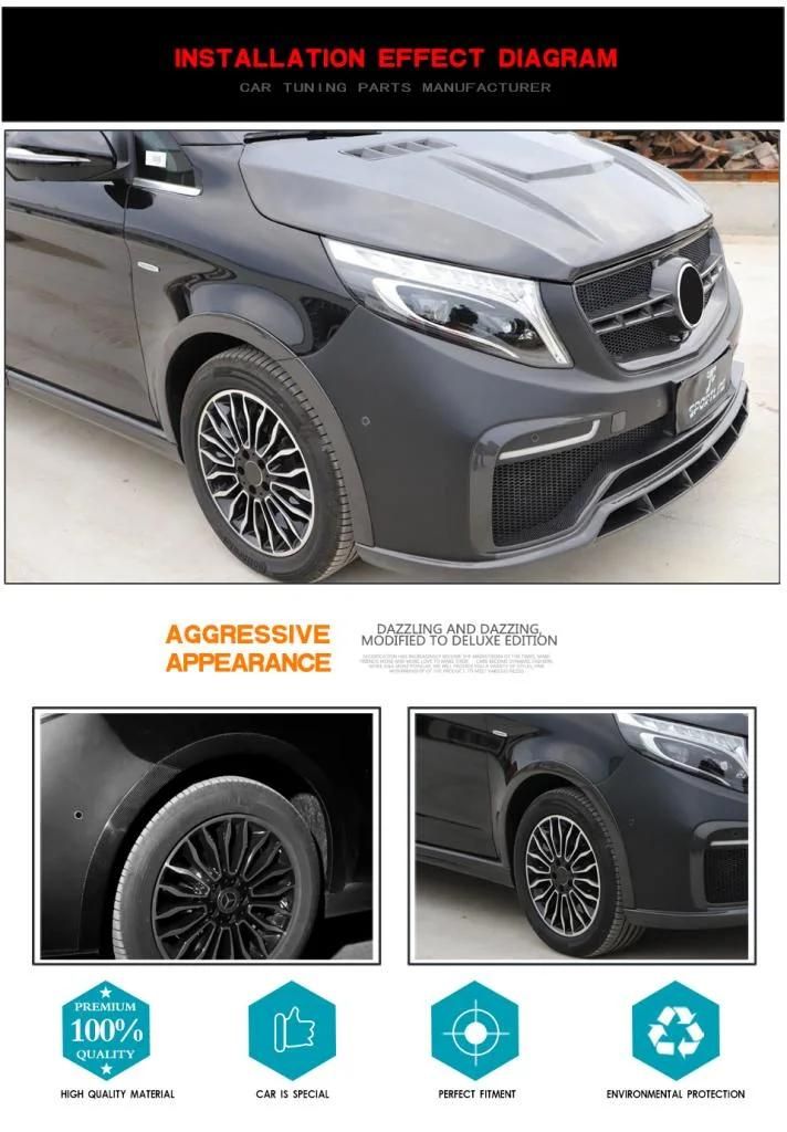 Carbon Fiber Wheel Eyebrow Arch Trims for Benz Mercedes V-Class W447 2015-2019