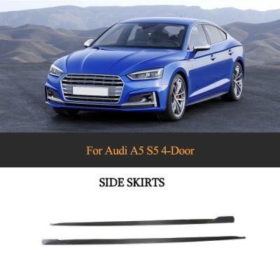 Carbon Fiber Side Skirt Extensions for Audi A5 S5 4-Door 2017-2019