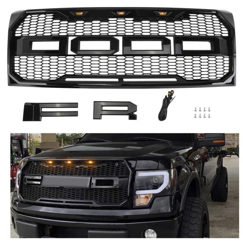 Conversion Front Hood Grille LED Grille for 2009-2014 Ford F150 Style