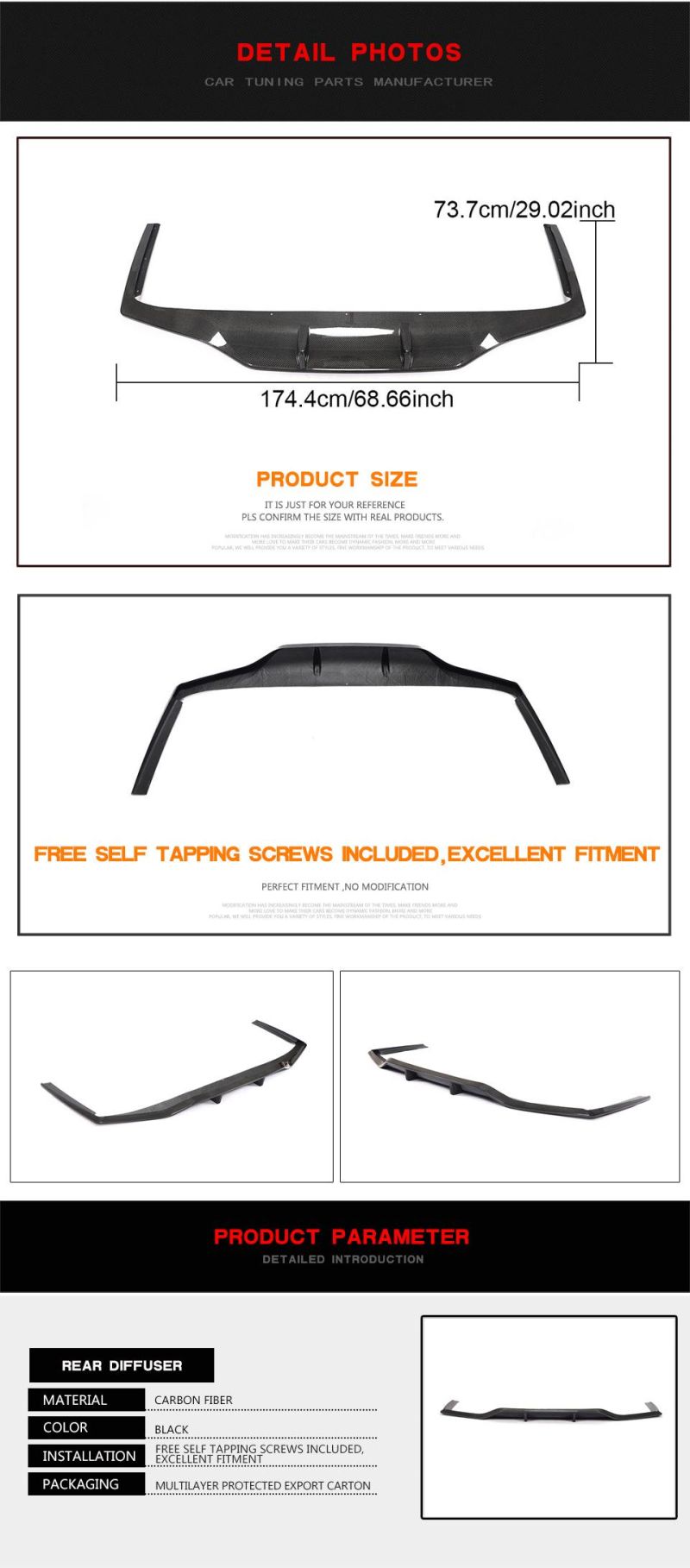 Carbon Fiber Rear Bumper Diffuser for BMW 7 Series G11 M-Sport 2019-2020