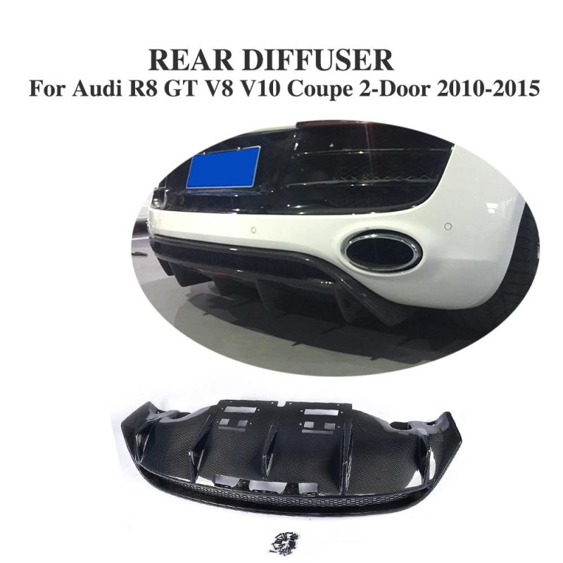 Carbon Fiber Rear Bumper Diffuser for Audi R8 Gt V8 V10 Coupe 2-Door 2010-2015