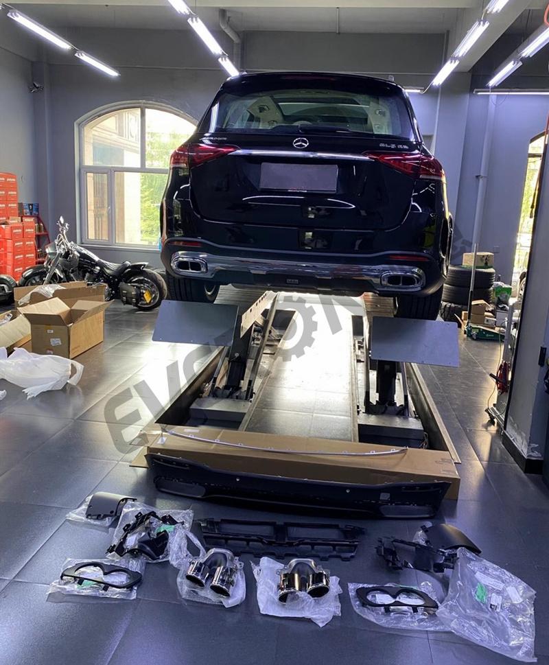 Rear Bumper Diffuser with Exhaust Tip for Mercedes W167 Amg Gle53 2020