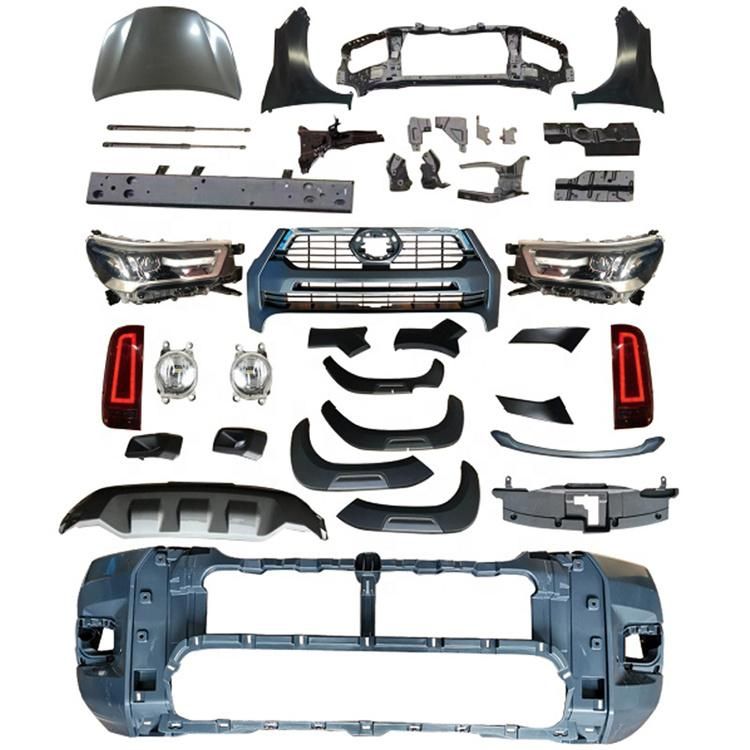 Car Accessories Front Bumper Facelift Conversion Bodykit Body Kit for Toyota Hilux Vigo 2008-2012 Change Upgrade to 2021 Revo Rocco