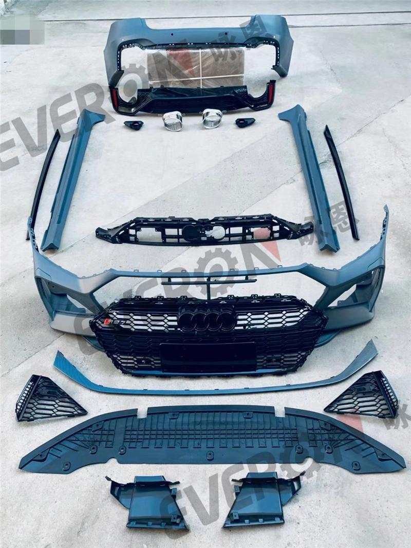 RS7 Front and Rear Bumper with Side Skirt Body Kit for Audi A7 C8 2019-2021