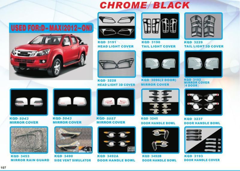 Car Accerories Head Light Cover for 2012 Isuzu D-Max