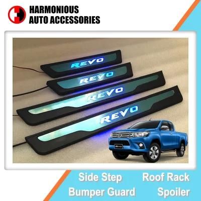 LED Light Side Door Sill Scuff Plates for Toyota Hilux Revo 2016 2017