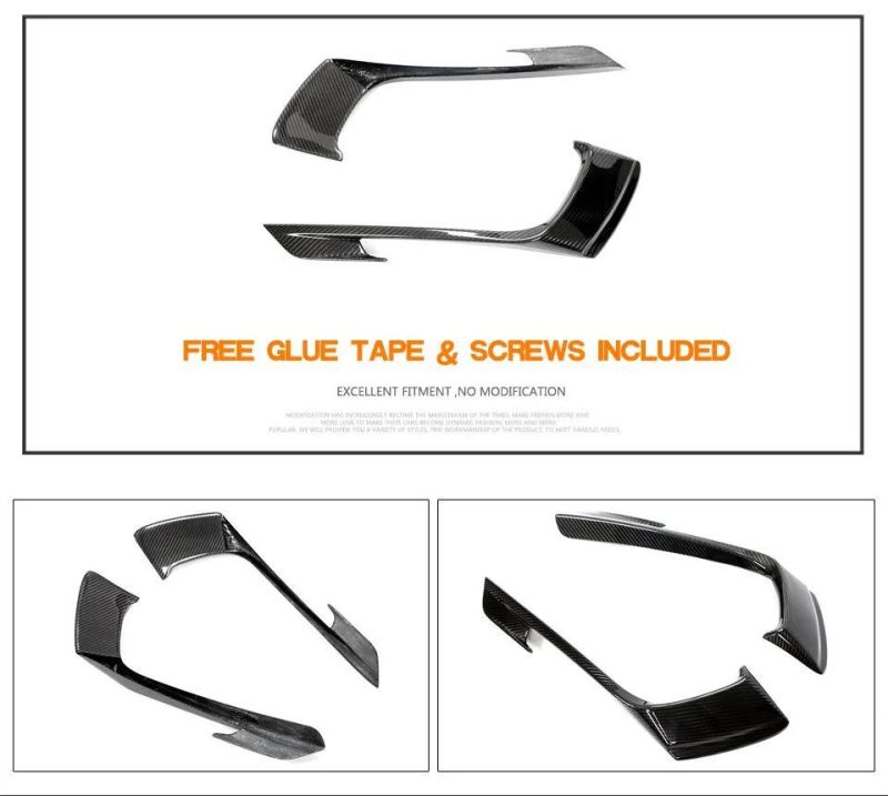 Carbon Fiber Front Bumper Canards for Porsche 718 Boxster Cayman 2-Door 2016-2019