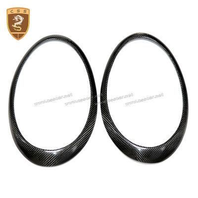 3K Real Carbon Fiber Fabric Car Lamp Light Eyebrow for Pors-Che 991-997