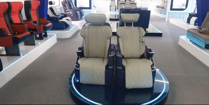 Luxury Heating Massage Swivel Leather Car Seats with Electric Table for MPV Van Limousine Interior Rebuilding Alphard Vellfire