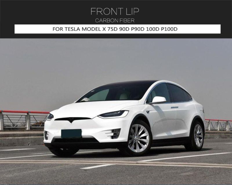 Carbon Fiber Front Lip Spoiler for Tesla Model X 75D 90d P90d 100d P100d 16-18