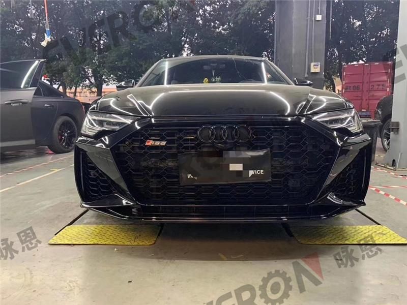 RS6 Style Car Body Kit Front Bumper with Honeycomb Grill for Audi A6 C8 2019-2021