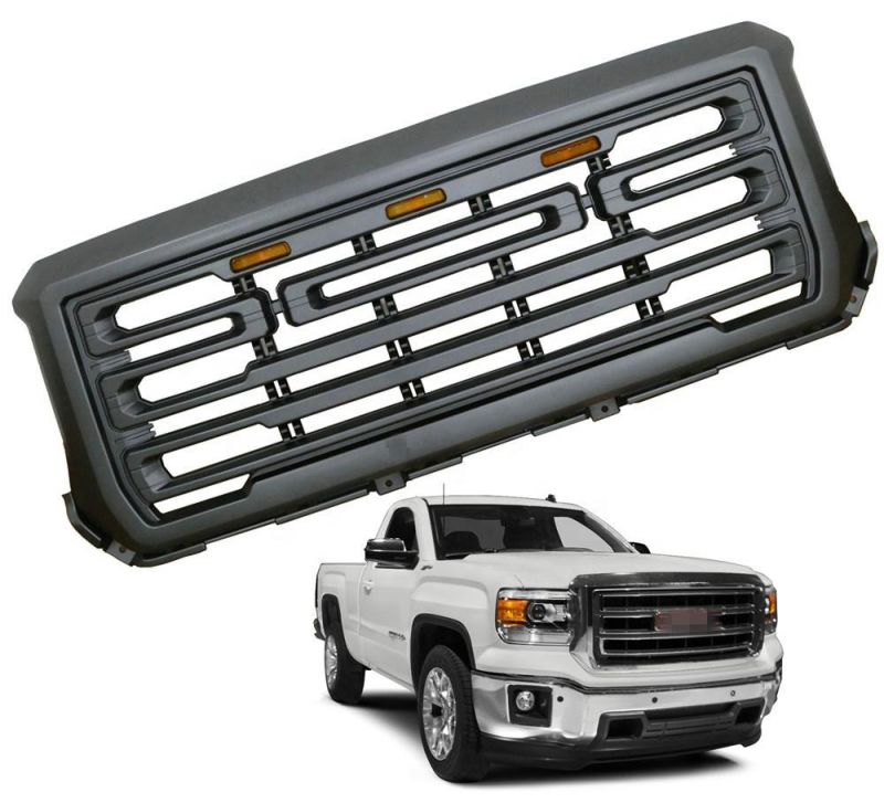 2019 Auto Replacement Grille Upgrade ABS Grill for Gmc Sierra 2500/3500 2015-2019 with Amber LED Lights