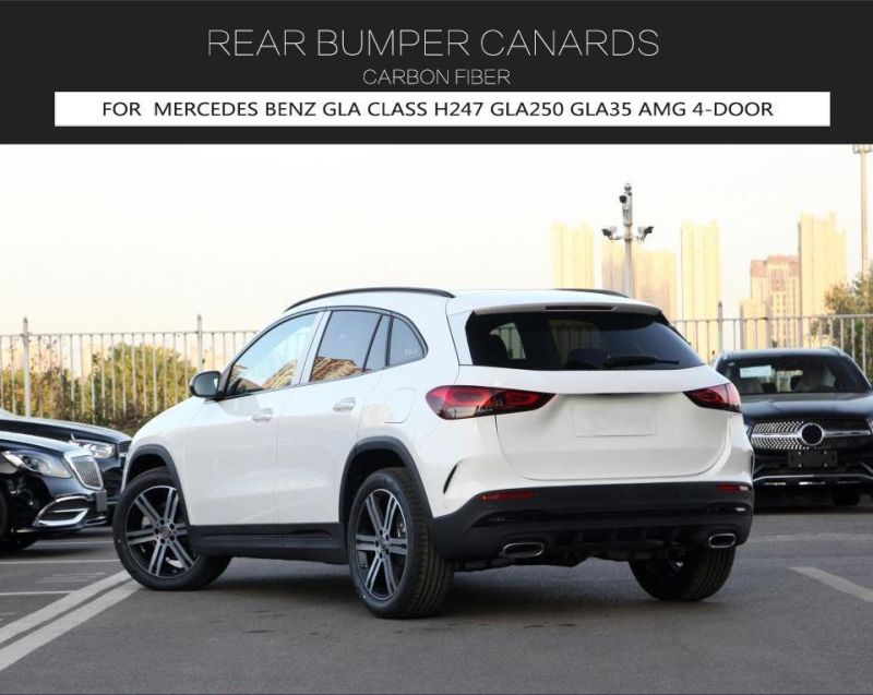 Carbon Fiber H247 Rear Bumper Canards for Mercedes Benz Gla Class Gla250 Gla35 Amg 4-Door 2020-2021