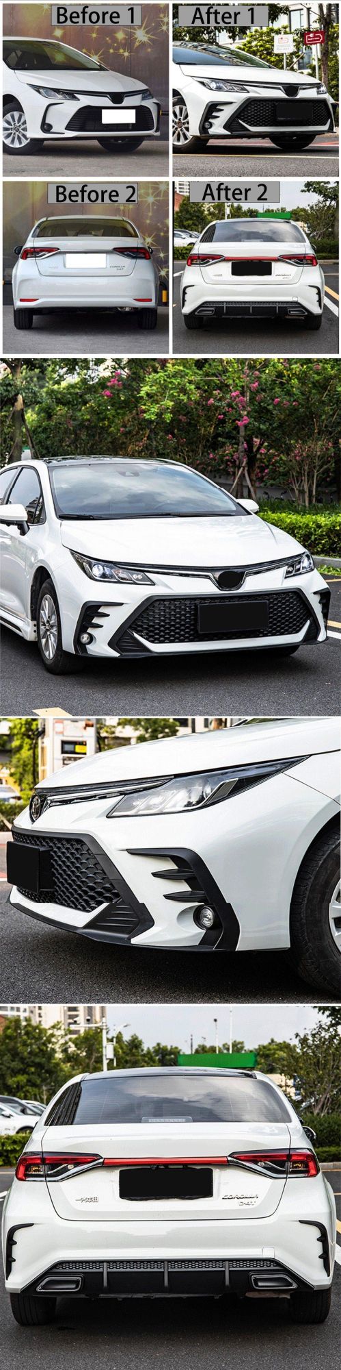 Car Bumper for Toyota Corolla 2019-2021 PP Plastic Body Kit