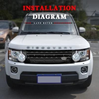 for 2014 2015 2016 Land Rover Lr4 Discovery 4 Glossy Black ABS Car Front Grill Grille