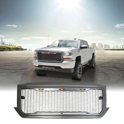 Car Front Grille with LED Light Fits for Gmc Silverado 1500
