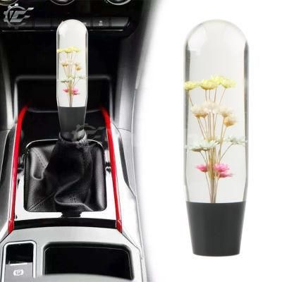 Universal 15cm Flower Transparent Crystal Air Bubble Car Shift Knob