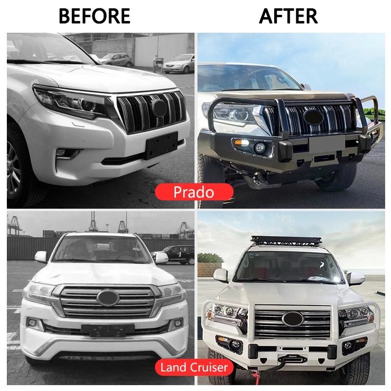 with Skid Plate 4X4 Pickup Truck Steel Bumper Guard Bull Bar for Toyota Landcruiser Land Cruiser LC200 200 Prado 2020 2021 2022