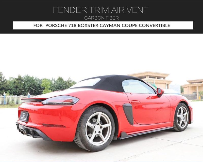 Carbon Fiber Rear Side Door Car Air Vents Trim Cover for Porsche 718 Boxster Cayman 2016 - 2018