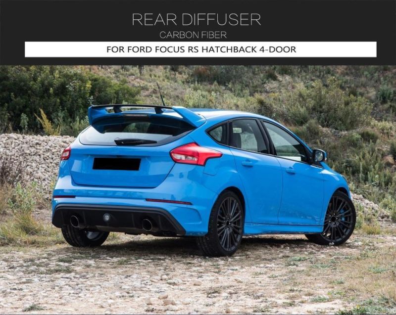 Carbon Fiber Car Rear Bumper Diffuser for Ford Focus RS Hatchback 4-Door 2016-2018