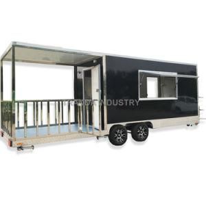 Mobile Potato Chips Making Machine Selling Food Trailer Outdoor Street Food Trailer Cart