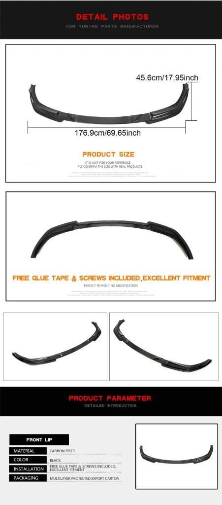 Carbon Fiber Front Bumper Lower Lip Spoiler Chin for BMW 3 Series G20 G28 M-Sport 2020