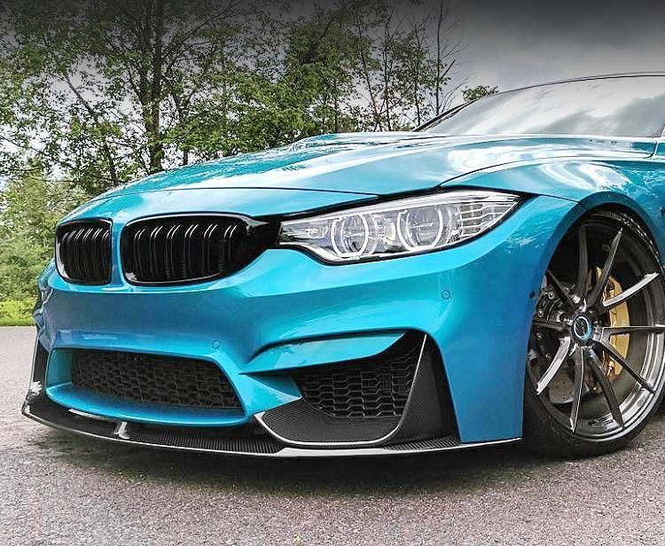 P Style Carbon Fiber Front Splitter Lip Fit for BMW F82 M4 F80 M3 14-17 4 Door 2 Door