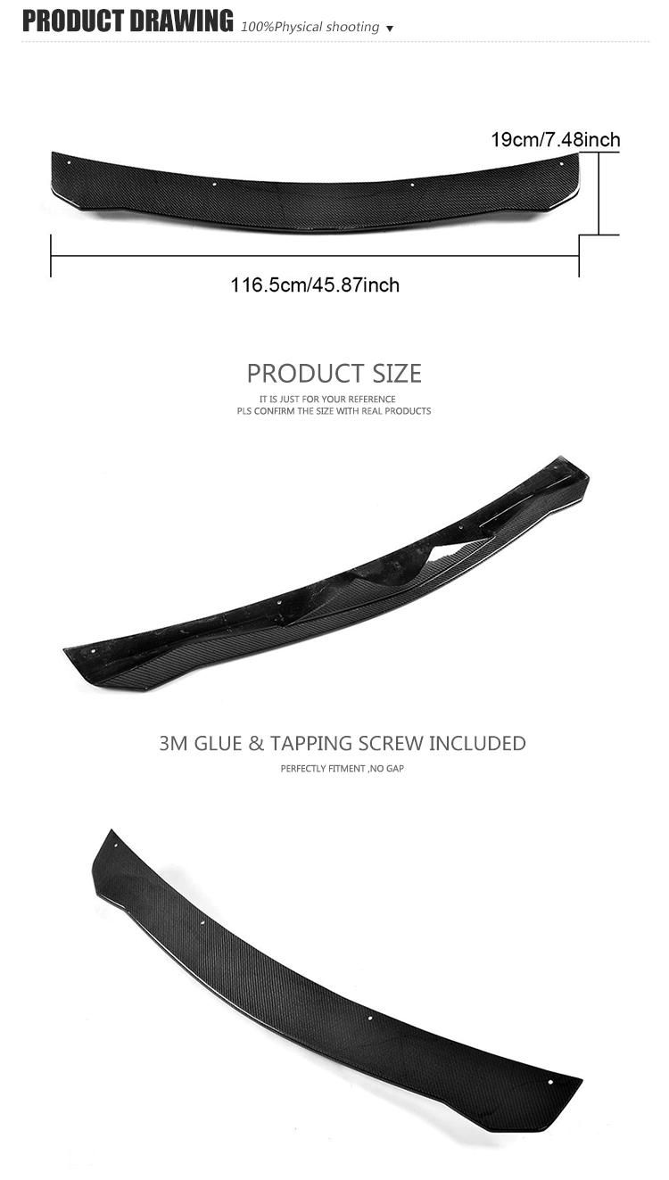 Carbon Fiber Front Lip Spoiler for Alfa Romeo Giulia Quadrifoglio Style Base Sedan 4-Door Version 2015-2018