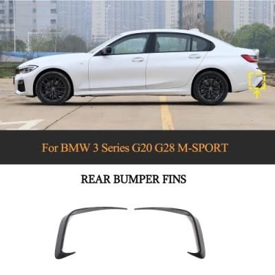 Carbon Fiber Rear Bumper Fins Canards for BMW 3 Series G20 G28 M-Sport Sedan 4-Door 2020-2021