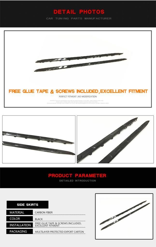 for Benz Gla Gla45 Amg Carbon Fiber Side Skirts Sport Utility 4-Door 2015-2016