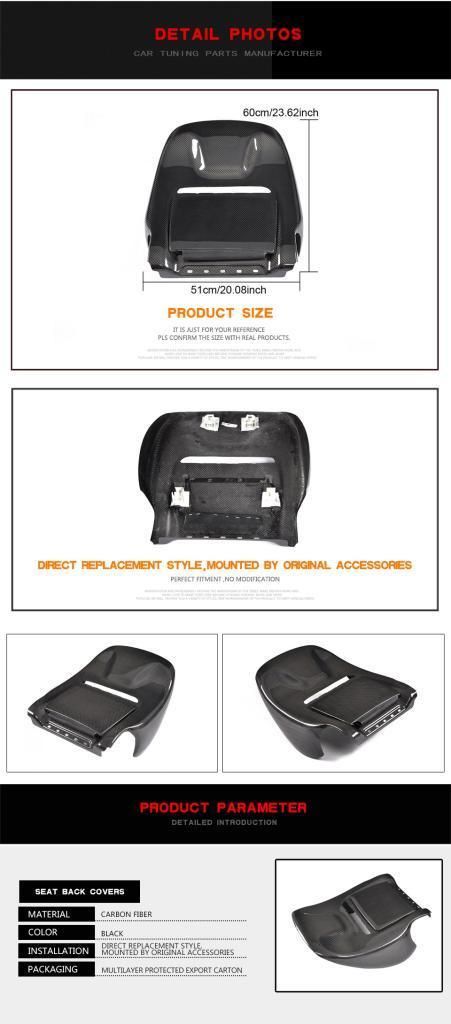 Carbon Fiber Seat Back Covers for Benz Mercedes G Class 2019