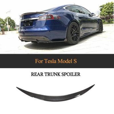 Carbon Fiber Rear Trunk Spoiler Boot Lip Wing Spoiler for Tesla Model S 2014 - 2019