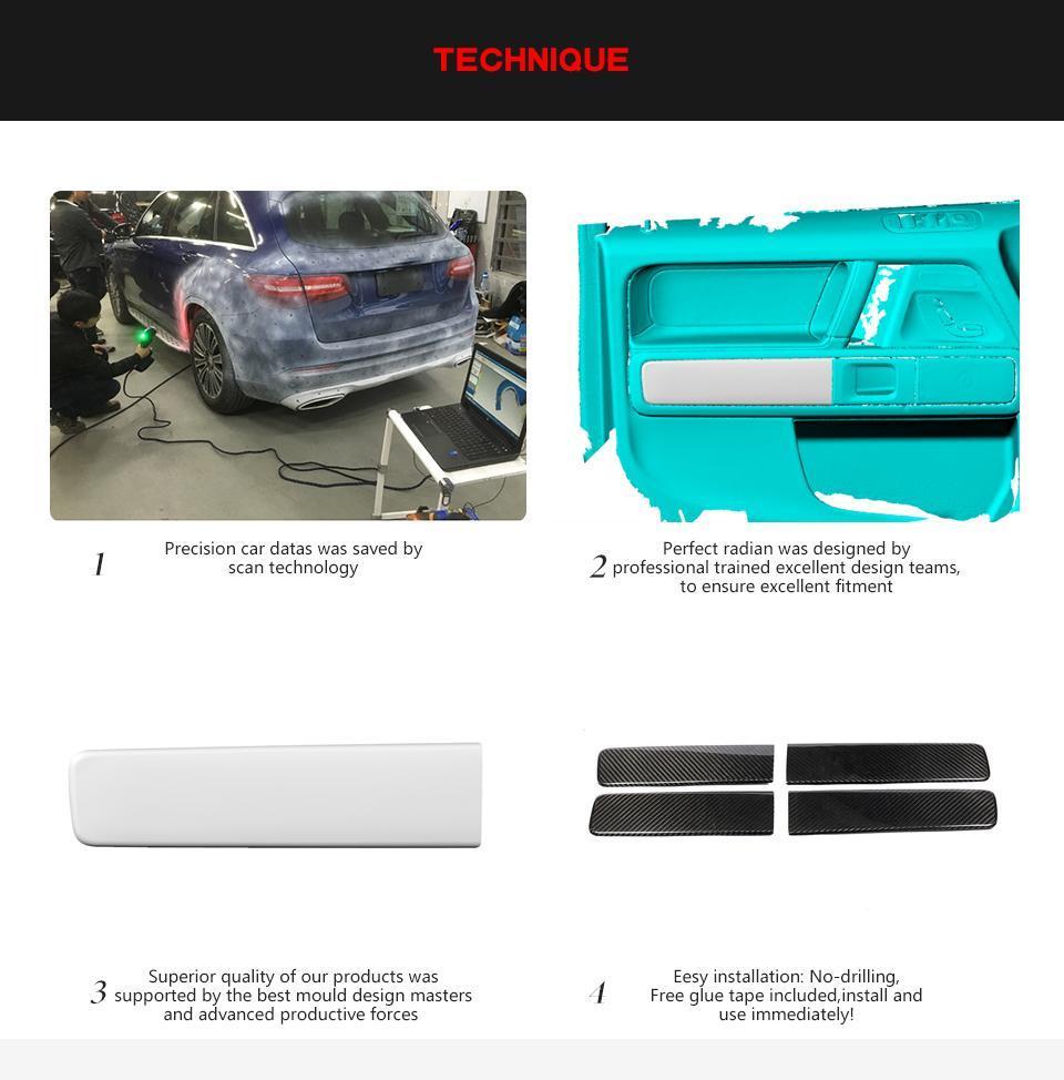 Dry Carbon Fiber Interior Door Armrest Trims Covers for Benz Mercedes G Class Amg 2019 2020