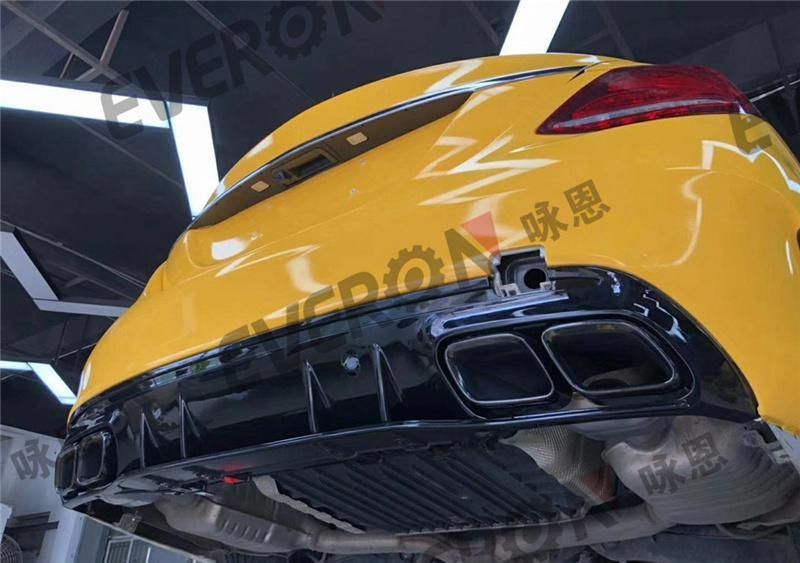 C63s Amg Rear Lip with Exhaust Pipe for Mercedes Benz W205 C Class 2015-2019