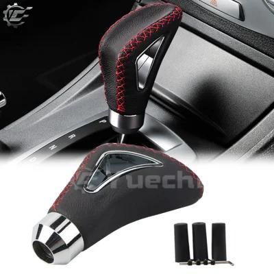 9.5cm Leather Gear Lever Auto Shift Knob with Red Stitching