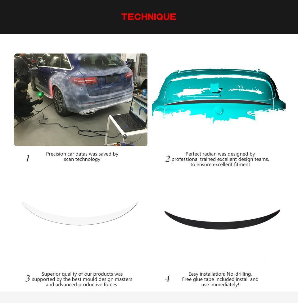 Dry Carbon Fiber Rear Middle Spoiler for Alfa Romeo Stelvio 2017-2021