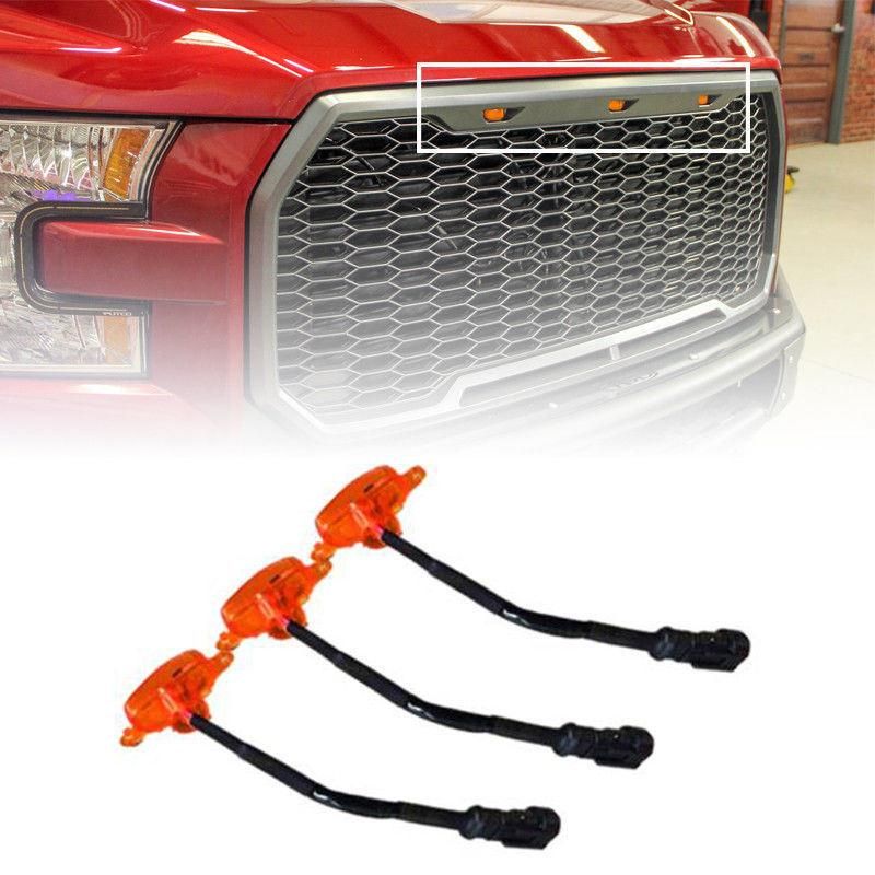 Amber Lens Raptor Style Amber LED Grille Lights Fit for Toyota Tacoma Ford F150 RAM1500