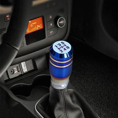 8.5cm Aluminum Alloy Titanium Blue Universal Manual Gear Shift Knob