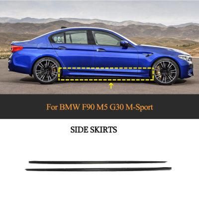 for BMW F90 M5 G30 Carbon Fiber Side Skirts Extension M-Sport 2018-2019
