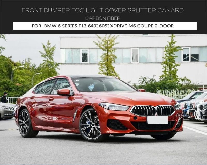 Dry Carbon Fiber Front Bumper Fog Light Cover Splitter Canard for BMW 8 Series M-Sport 2D 4D 2019-2022