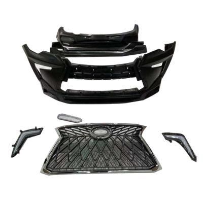 Car Front Bumper with Grille Rear Bumper for Toyota Fortuner 2016-2019 to Gx460 Lx570 Facelift Kit