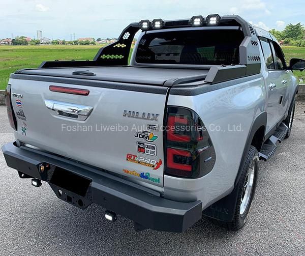 Car Accessories Black Steel Rear Bumper Bullbar for Toyota Hilux Revo