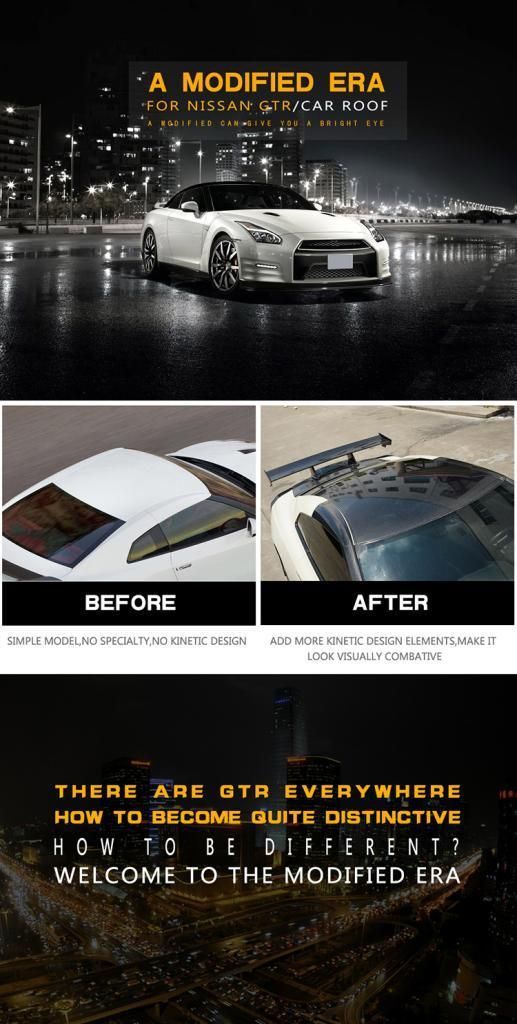 Carbon Fiber Car Roof for Nissan Gtr-R35 OEM Style 2009-2015